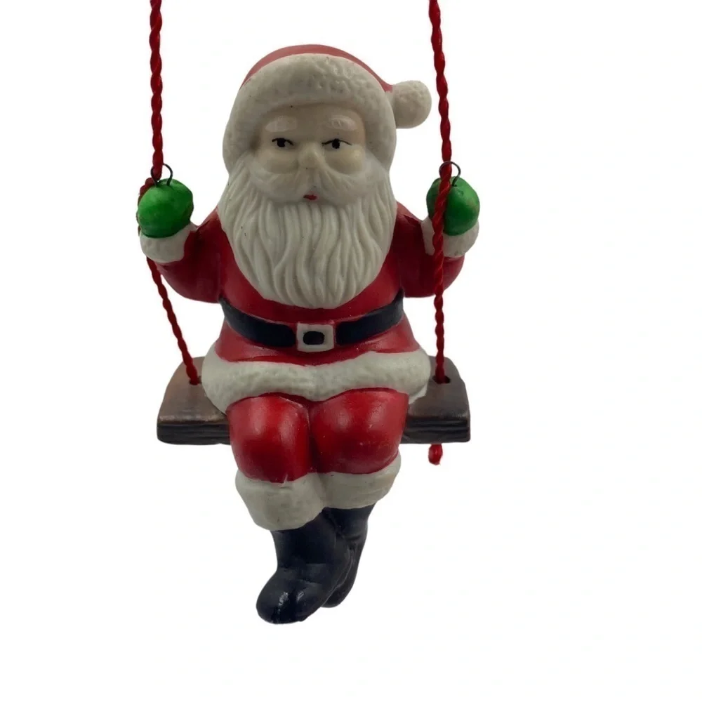Christmas Ornaments Set of 3 Retro  Holidays Ceramic